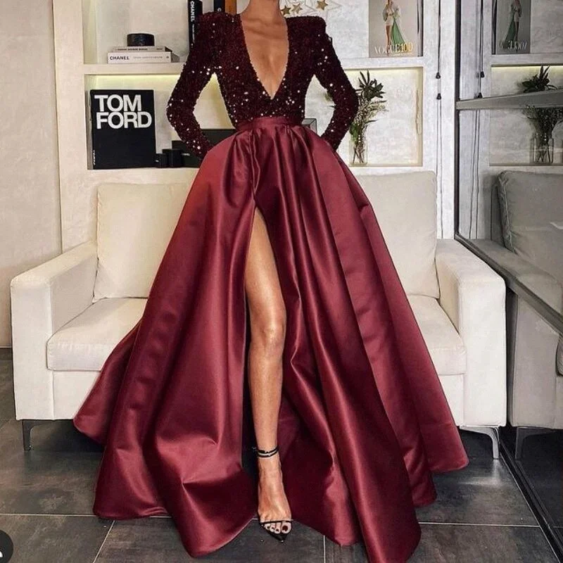 2022-prom-dresses-women-sequins-satin-patchwork-v-neck-infront-split-dresses-evening-party-dresses-wedding-guest-dresses-dance-dress