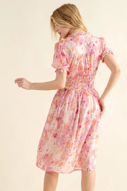 and-the-why-full-size-smocked-waist-printed-midi-dress