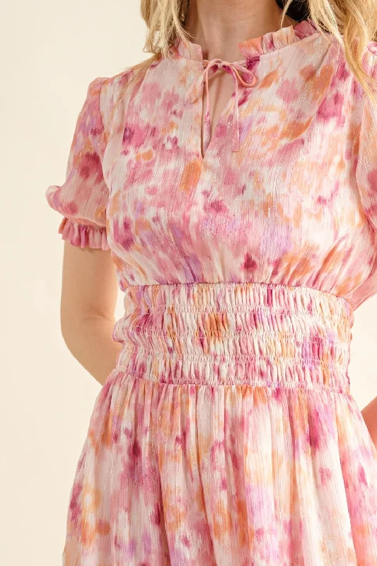 and-the-why-full-size-smocked-waist-printed-midi-dress