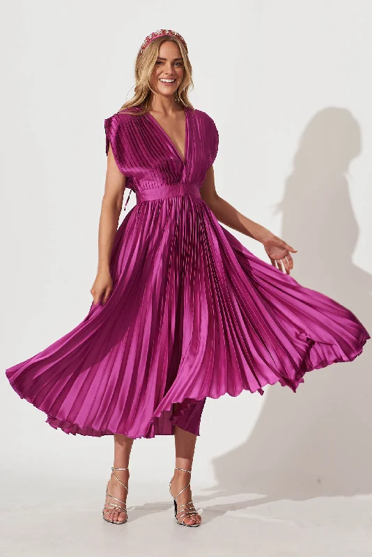 anetta-midi-dress-in-pleated-magenta-satin