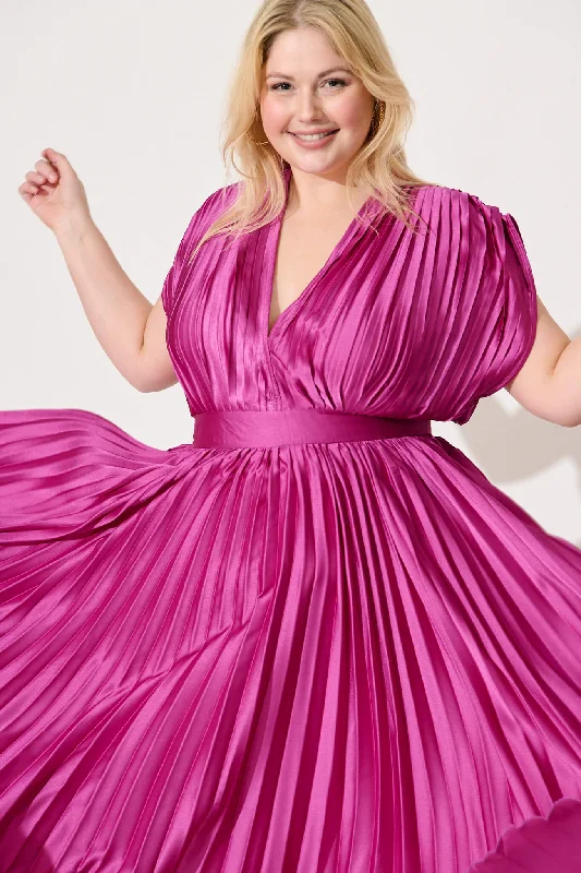 anetta-midi-dress-in-pleated-magenta-satin