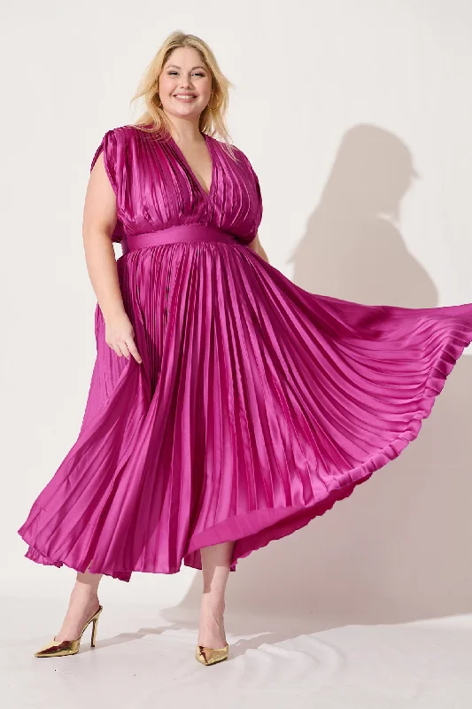 anetta-midi-dress-in-pleated-magenta-satin