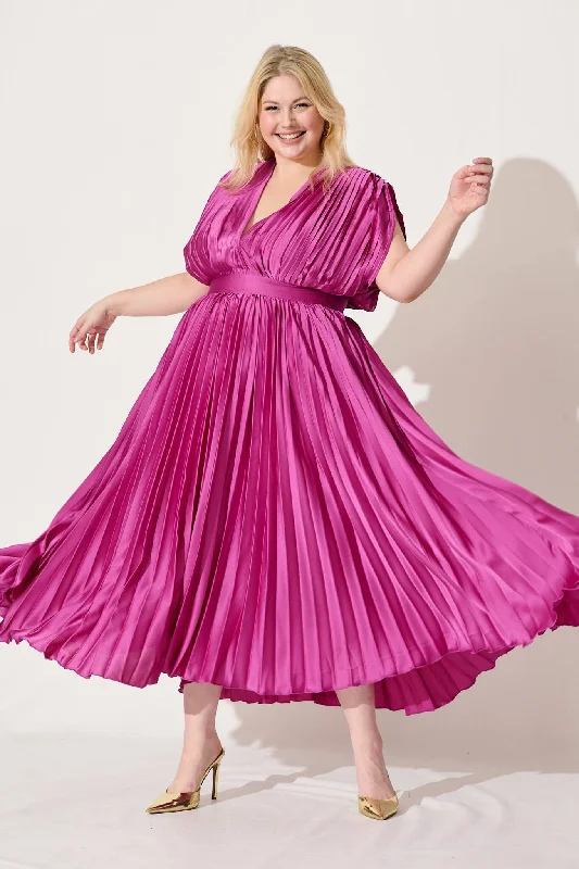 anetta-midi-dress-in-pleated-magenta-satin