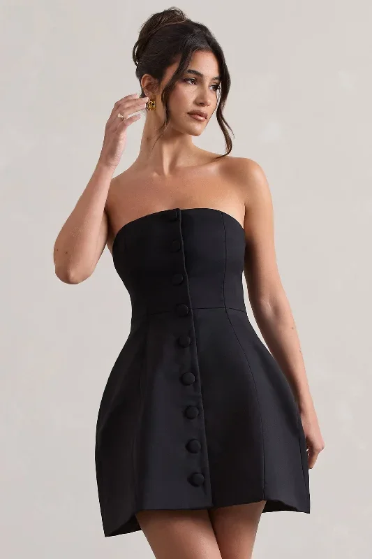 anniston-black-bandeau-tailored-buttoned-mini-dress-cl134690002