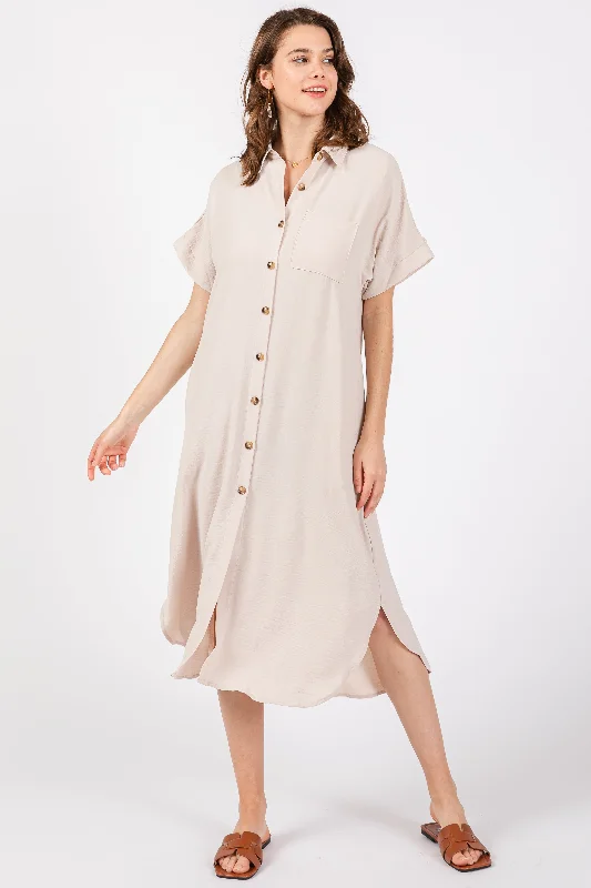 beige-button-down-front-pocket-maternity-midi-dress