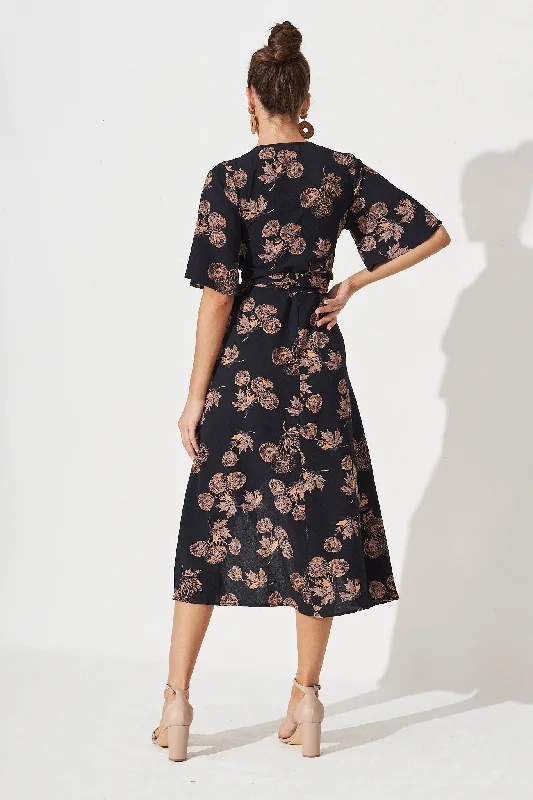 bellerose-midi-wrap-dress-in-charcoal-with-apricot-floral