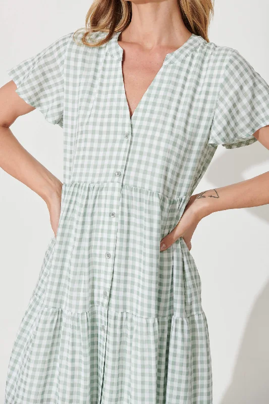 bently-midi-dress-in-green-gingham-check-cotton-blend