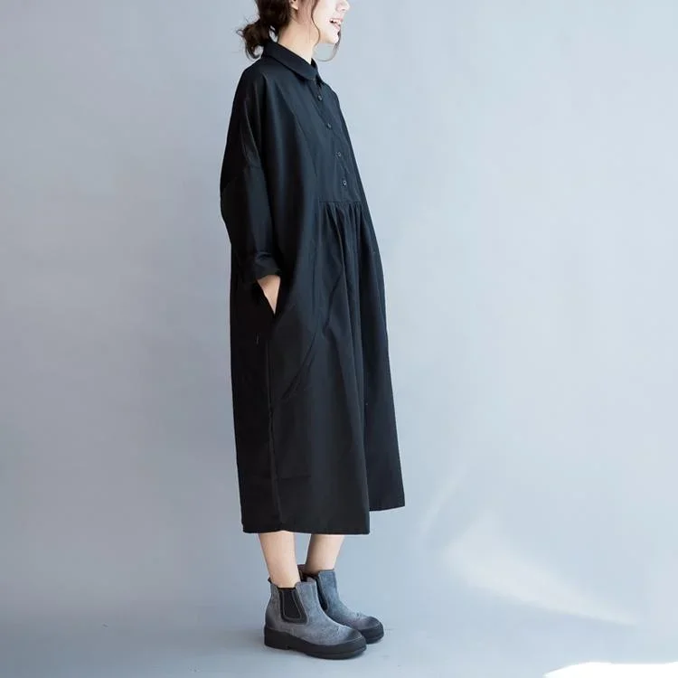 black-cotton-dress-plus-size-shirt-dresses-maxi-dress-long-blouses-long-sleeve