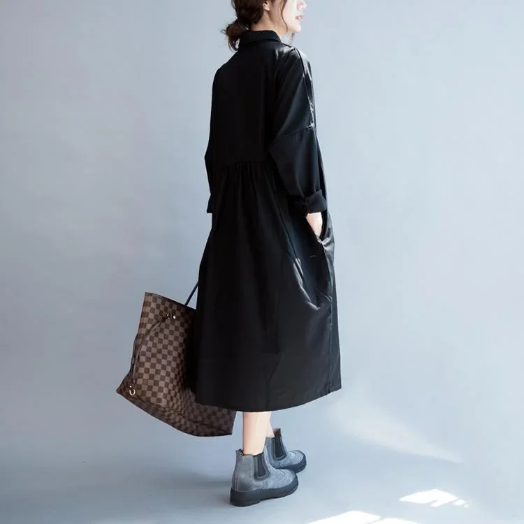 black-cotton-dress-plus-size-shirt-dresses-maxi-dress-long-blouses-long-sleeve