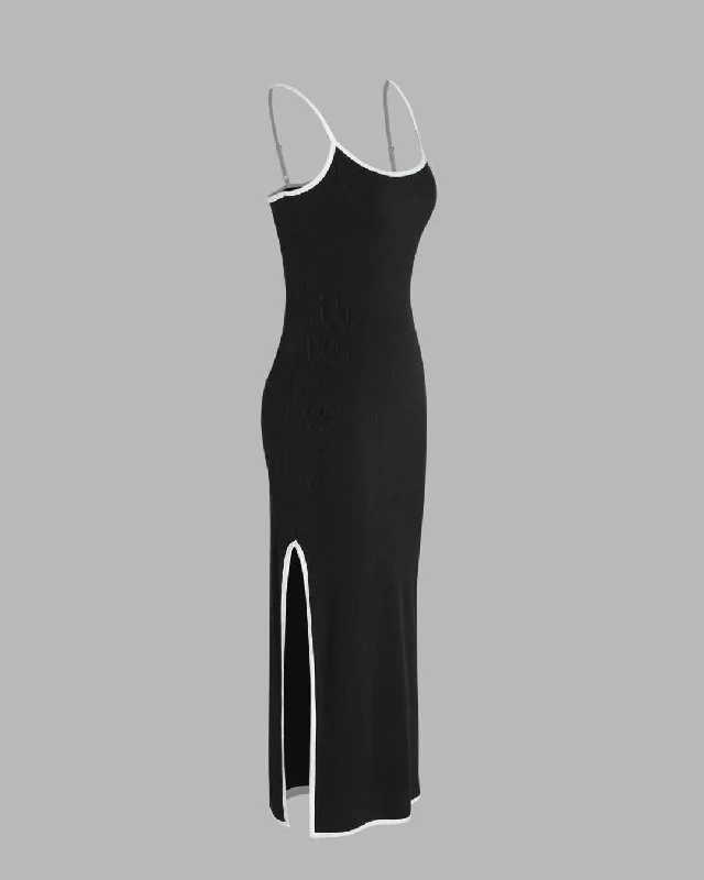 black-knit-dress-with-contrast-binding