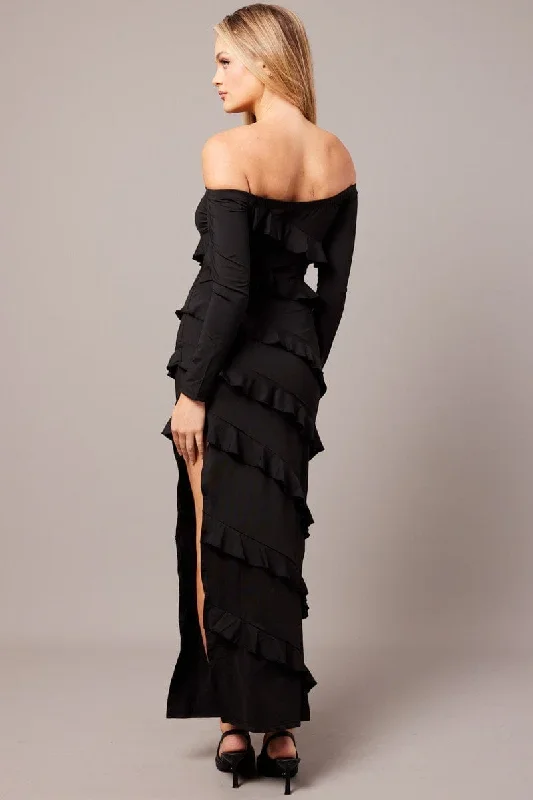 black-maxi-dress-off-shoulder-ruffle-bardot-dress-ed2636-34zb-1