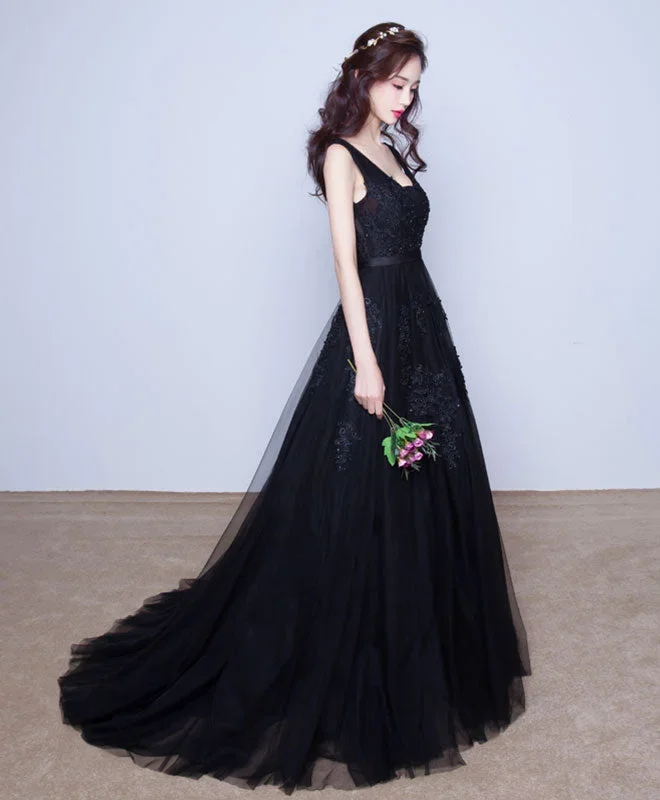 black-v-neck-tulle-lace-prom-dress-lace-evening-dress