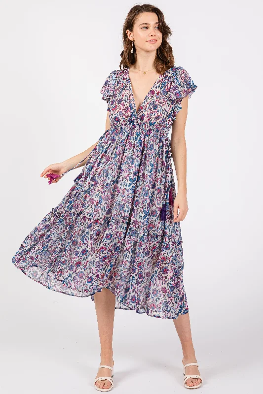 blue-floral-chiffon-flutter-sleeve-ruffle-hem-maternity-midi-dress