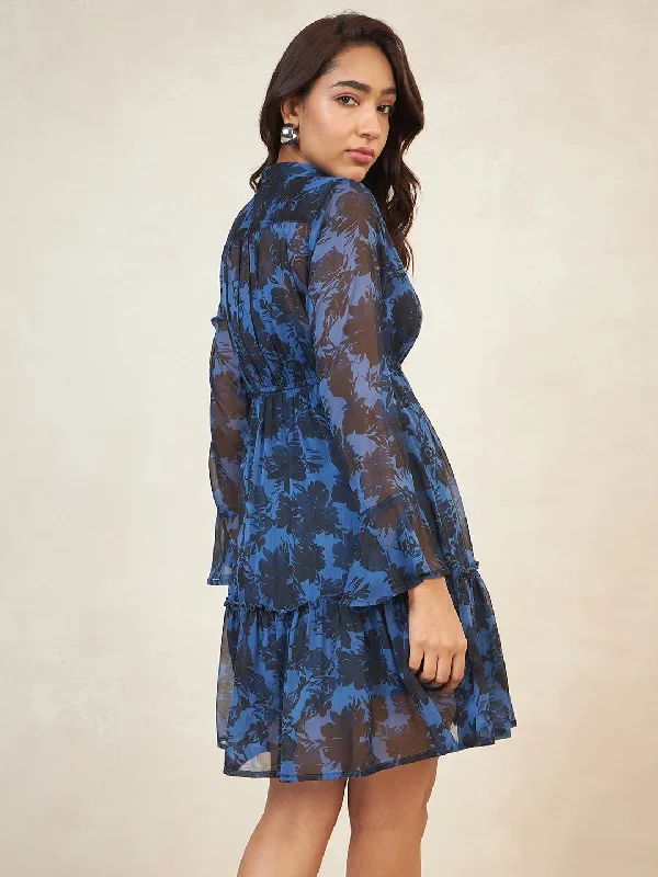 blue-floral-printed-button-down-mini-dress-ff-5012