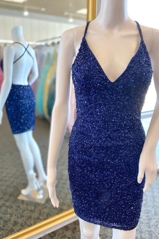 blue-sequin-v-neck-backless-short-homecoming-dress