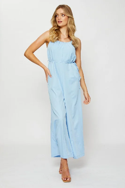 Blue Wide Leg Jumpsuit