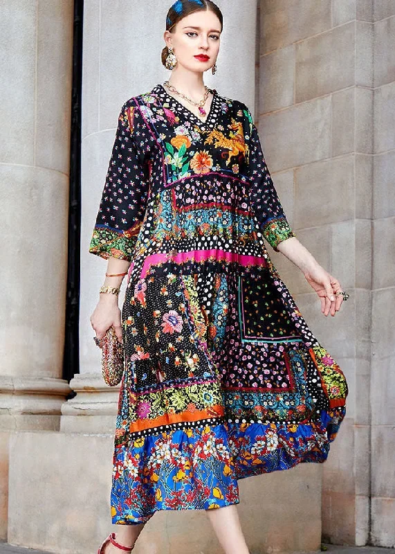 bohemian-colorblock-v-neck-print-patchwork-silk-long-dress-spring