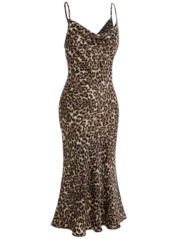 brown-1960s-leopard-strap-fishtail-dress