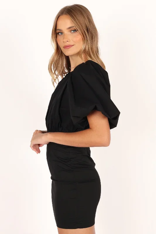 cabello-one-shoulder-mini-dress-black