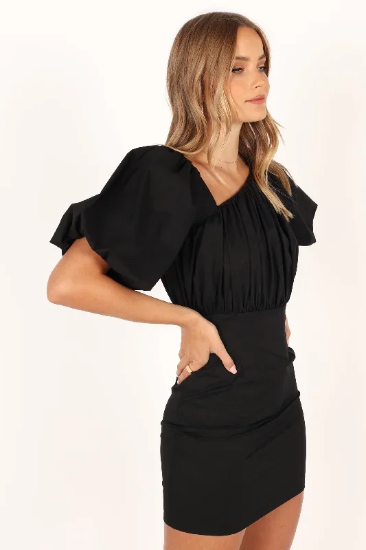 cabello-one-shoulder-mini-dress-black