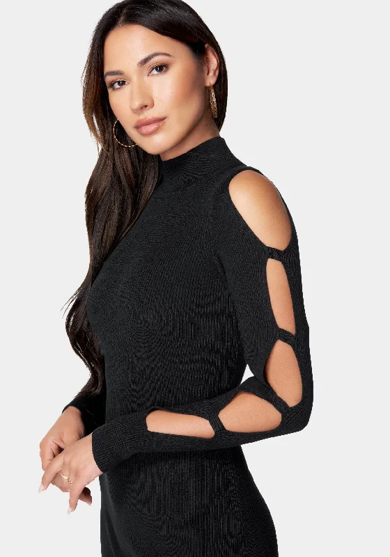 caged-l-s-sweater-knit-dress-black