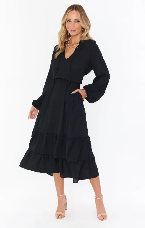 Cait Midi Dress ~ Black