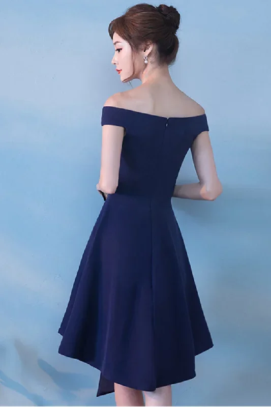 cap-sleeve-off-shoulder-asymmetric-hem-a-line-dress