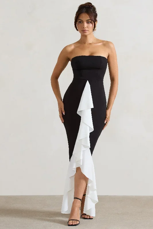 carbonne-black-white-bandeau-ruffled-maxi-dress-cl134871240