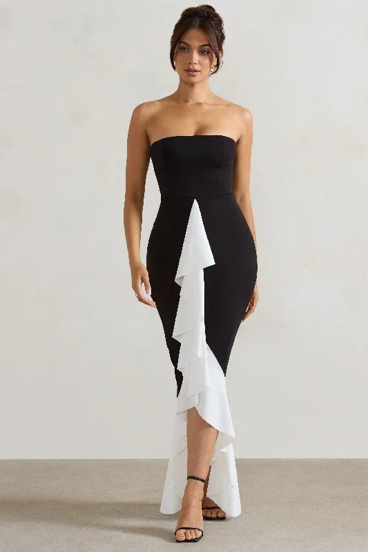 carbonne-black-white-bandeau-ruffled-maxi-dress-cl134871240