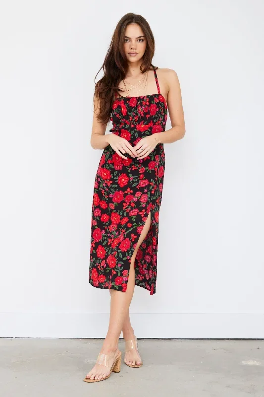 SALE - Carter Sleeveless Tie Back Midi Dress