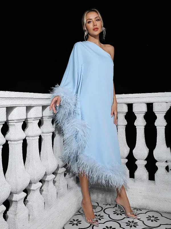 ceridwen-one-shoulder-feather-trimmed-midi-dress-in-blue