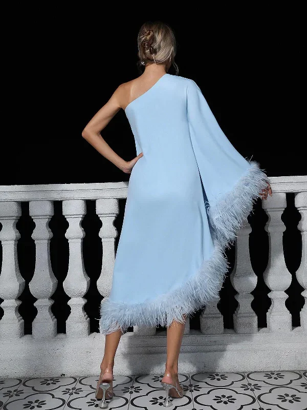 ceridwen-one-shoulder-feather-trimmed-midi-dress-in-blue