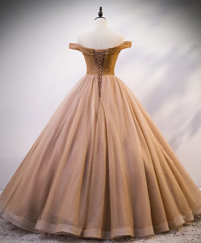 champagne-sweetheart-off-shoulder-tulle-sequin-long-prom-gown