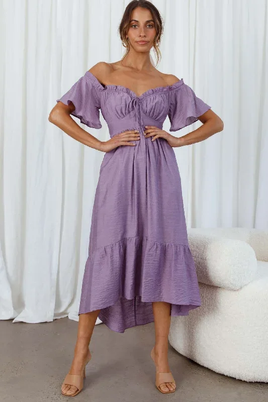 dandelion-off-shoulder-tied-back-midi-dress-purple