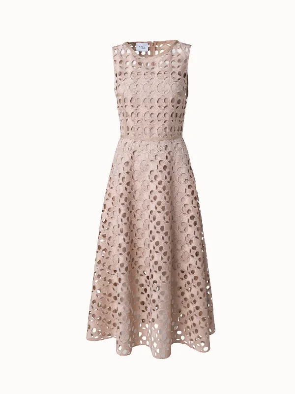 Dot Cut-Out Embroidery Maxi Dress