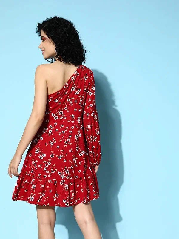 dr3554rd-berrylush-women-red-white-floral-printed-one-shoulder-neck-tulip-hem-fit-flare-mini-dress