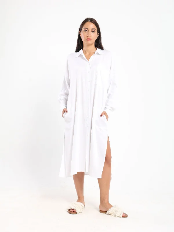 Shirt Dress - Linen - Midi Length