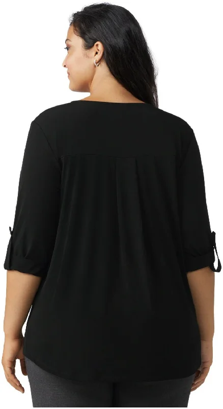 dressbarn-plus-womens-roz-and-ali-three-quarter-sleeve-with-slight-shirttail-hem-and-front-zip-knit-top