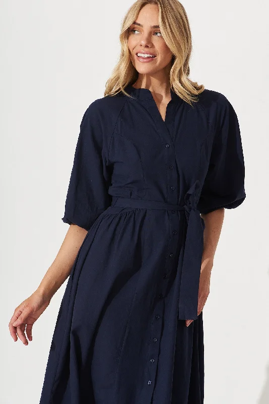 entice-midi-dress-in-navy-cotton-poplin