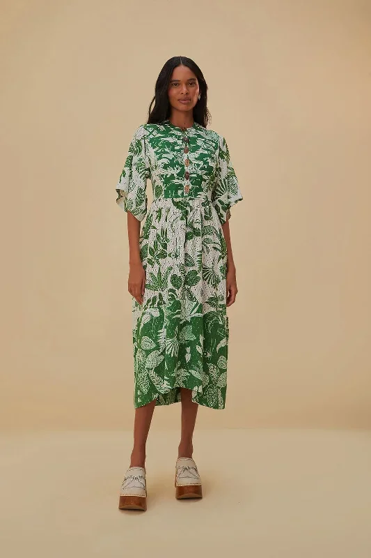 Forest Soul Short Sleeve Midi Dress