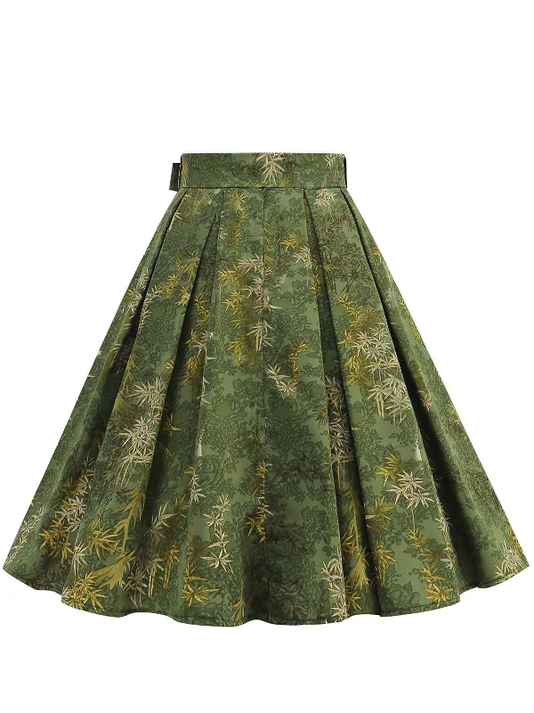 green-1950s-floral-swing-belted-skirt