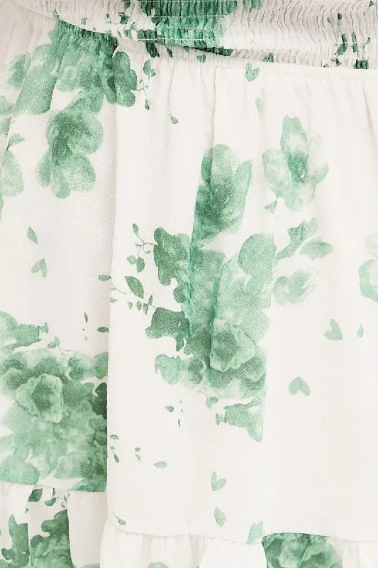 green-mini-dress-puff-sleeve-gather-detail-ced9007-33a-2