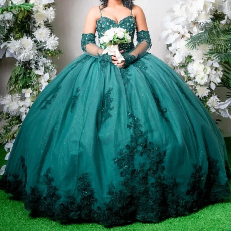 green-shiny-quinceanera-dresses-applique-lace-beads-with-cap-birthday-prom-dresses-for-girl-lace-up-princess-vestidos-de-15anos