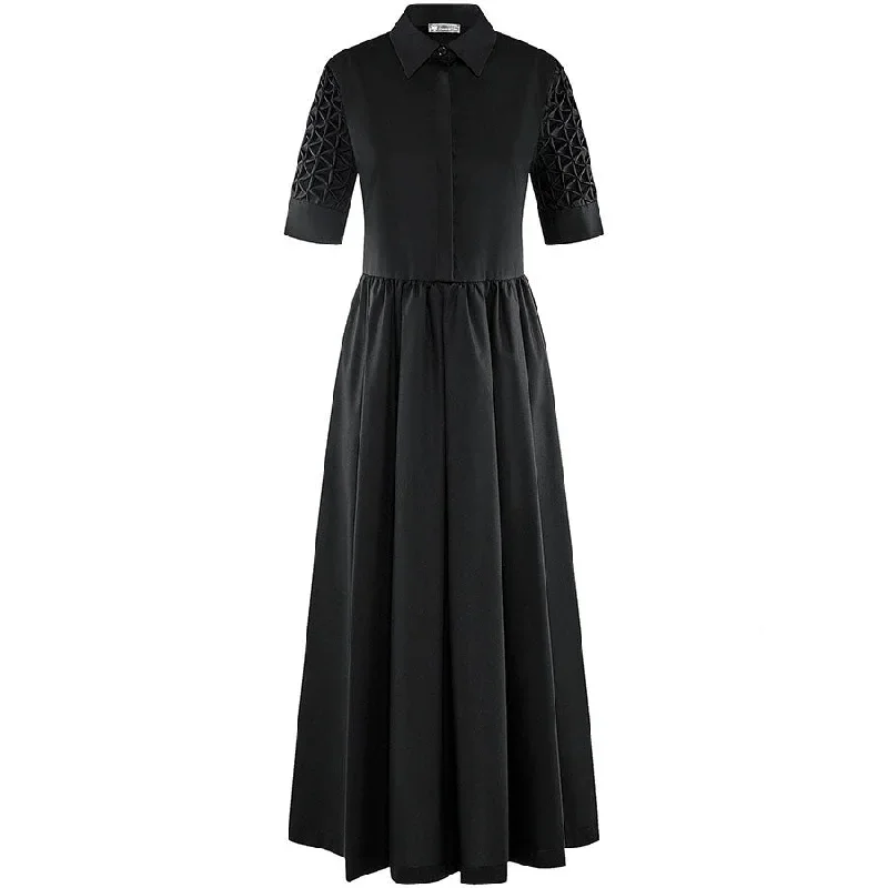 WAISTED MIDI-DRESS "HARU" IN BLACK