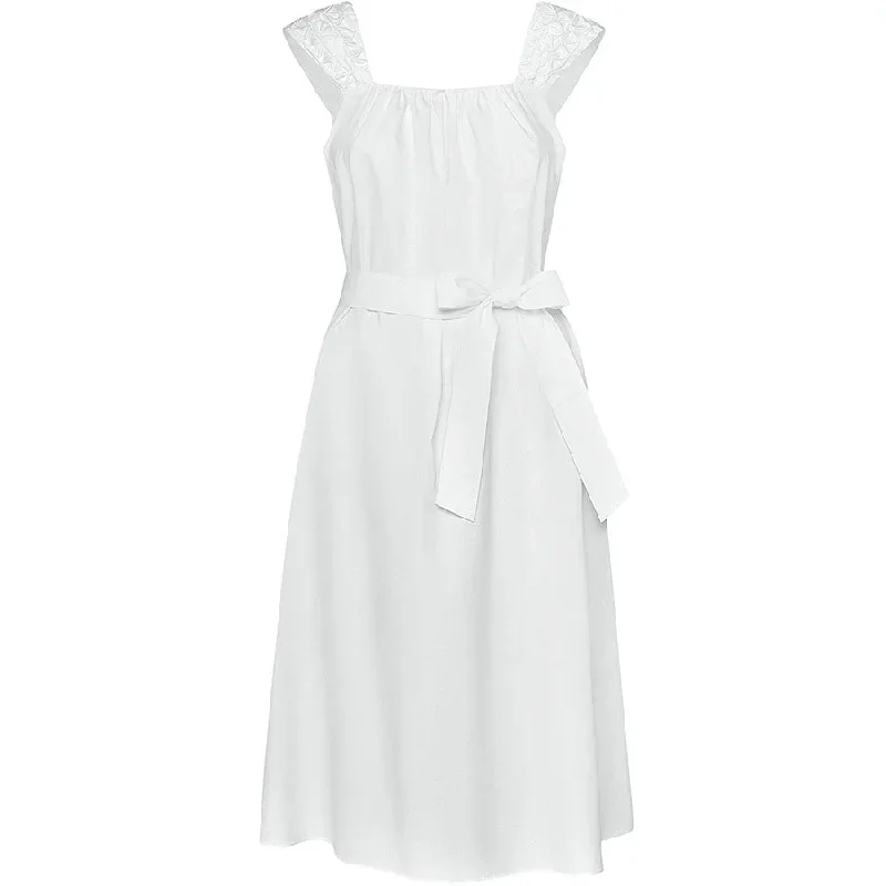 FLOWING MIDI-DRESS "HONORATA" IN WHITE