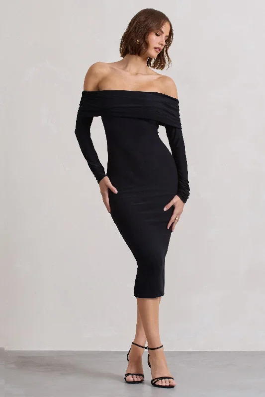 intercept-black-bodycon-bardot-tie-back-midi-dress-cl132260002