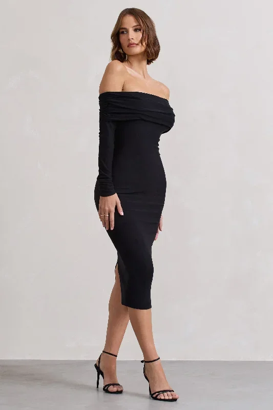 intercept-black-bodycon-bardot-tie-back-midi-dress-cl132260002