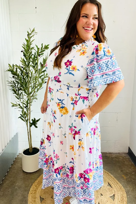 ivory-blue-floral-border-print-smocked-waist-maxi-dress