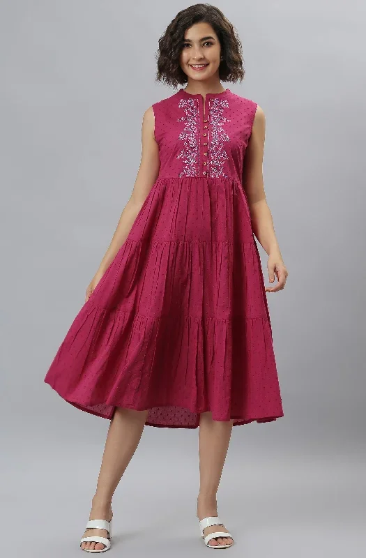 Pink Cotton Western Dress