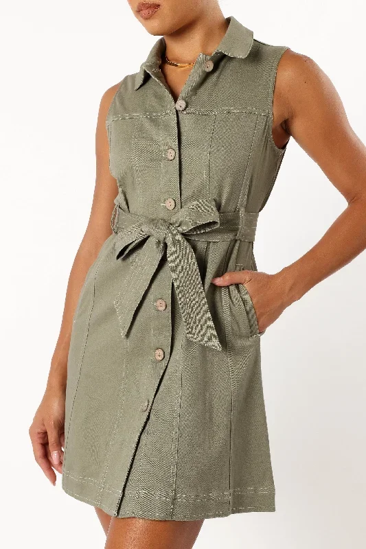 Jayne Mini Dress - Khaki